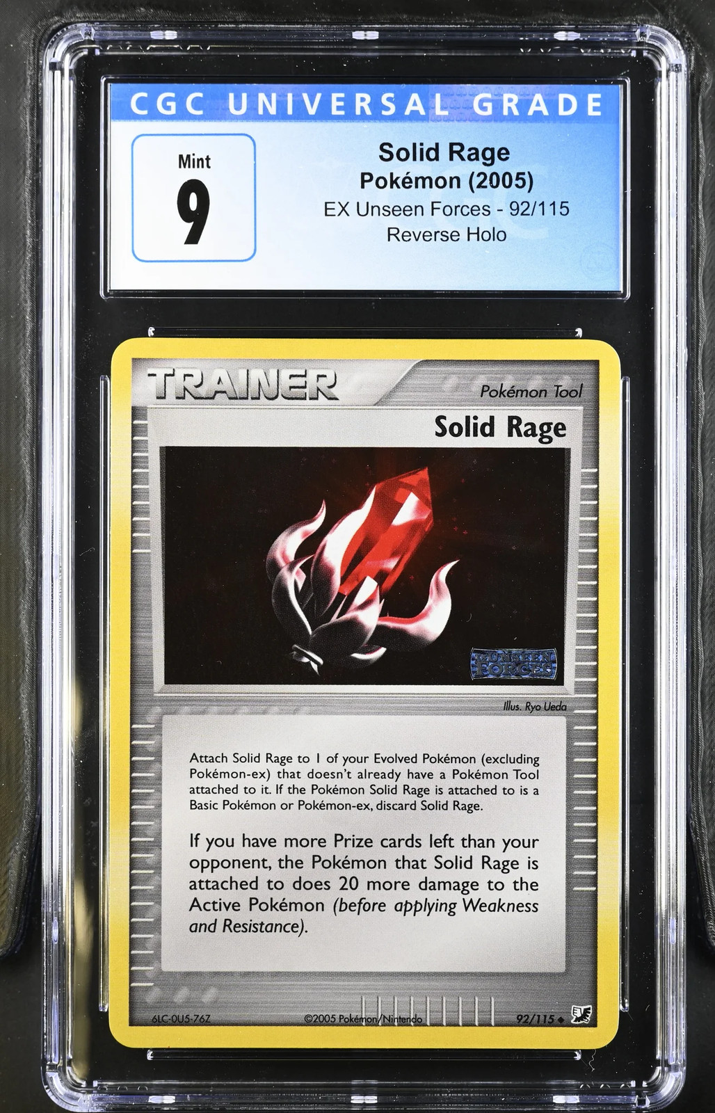 2005 Pokémon  EX Unseen Forces Solid Rage #92/115  Prerelease CGC 9