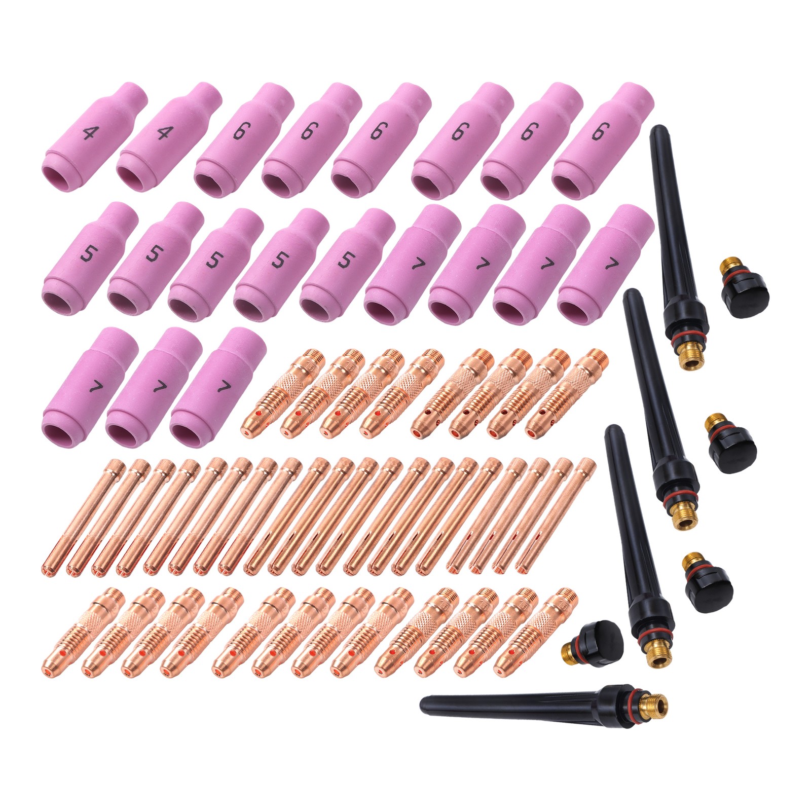 TIG Torch Consumables Accessories Kit For TIG Welding Torch 68Pcs
