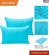Luxurious 2-Pack Microfiber Toddler Pillowcases - Soft Envelope Closure, 14x20