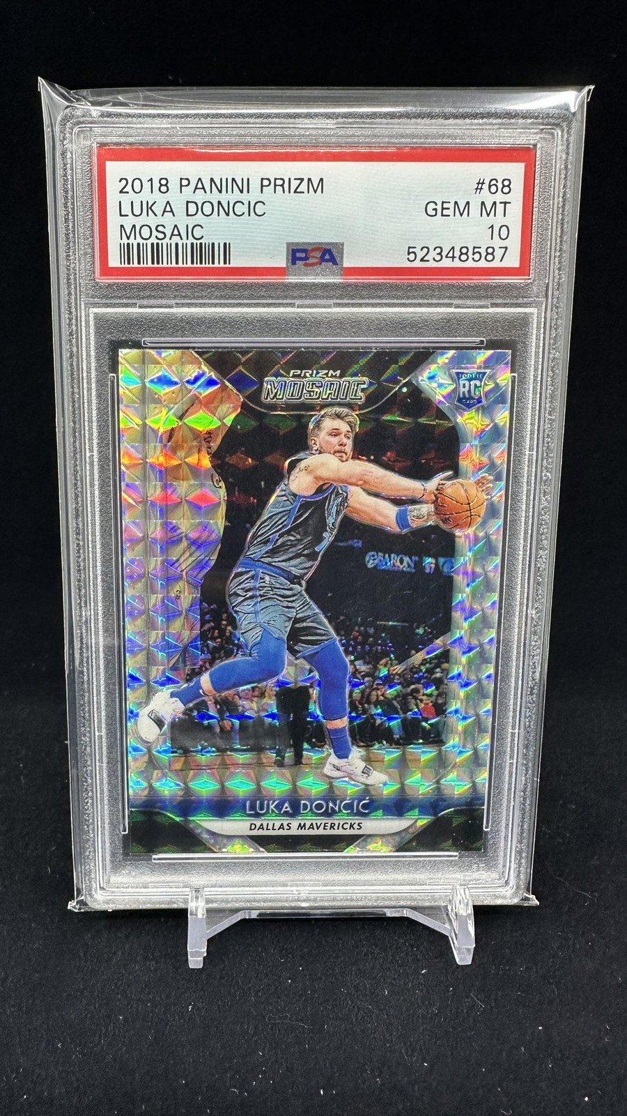 Luka Doncic 2018-19 Panini Prizm Mosaic #68 Silver Mosaic RC PSA 10