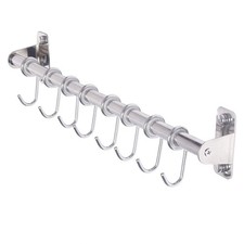 Dseap Kitchen Utensil Holder Hanger, Pot and Pan Rack Single Bar, Chromed
