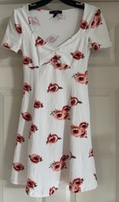 Forever 21 Fairycore Floral Print Sweetheart Neck Size S Cotton Whimsy Fairy