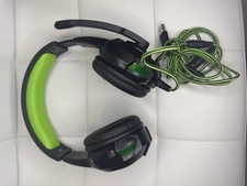 Black Green Wired Over-Ear Headband Gaming Headset Boom Mic USB 3.5mm Double