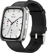 Amazfit Active 2 Smart Watch Android iPhone GPS Health Monitor Black Leather 