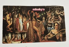 Vintage Oversized Postcard Aladdin Hotel Casino Minsky's Burlesque Las Vegas Nev