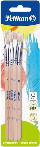Pelikan Borstenpinsel-Set Sorte: 613F, Je 2X GrößE 4, 6, 8, 10 Und 12, 10 StüCk-image