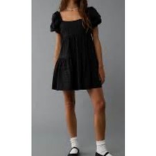 American Eagle Babydoll Mini Dress – Women’s XS – Black Casual Summer Dress