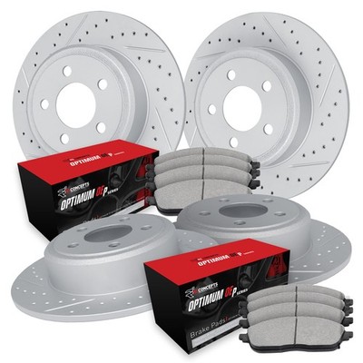 R1 Concepts Drilled & Slotted Brake Kit w Optimum Pads