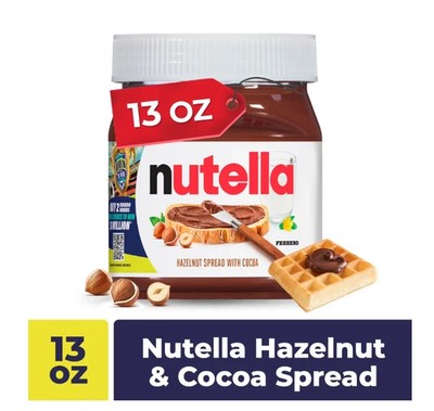 Nutella Hazelnut Spread with Cocoa   Creamy Breakfast Favorite, 13 oz Jar