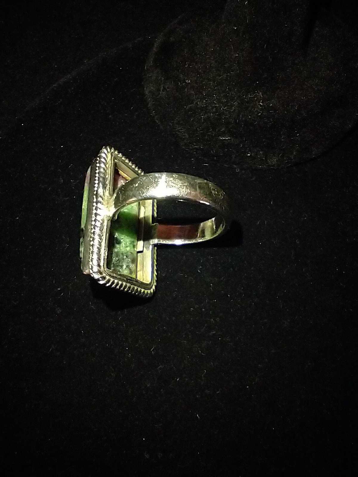 Sterling Silver Ruby Zoisite Ring Size 7.75 Large… - image 14