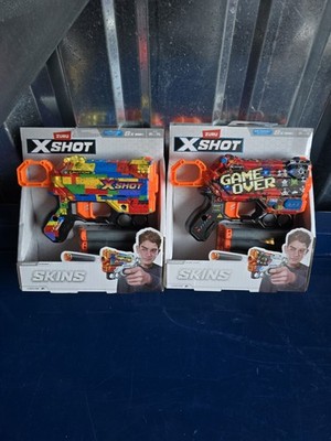 Lot Of 2 Zuru X-Shot SKINS Game Over & Striper Blaster 