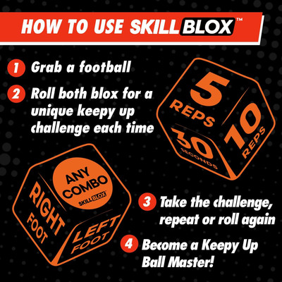 SKILL BLOX Football Keepy up Trainingswürfel 2 Stück - Fußball Geschenke - Fußball Fo..