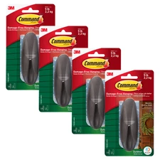 Command Large Outdoor Metallic Bronze Hook [Removable]: (Bronze) [4 Hooks]