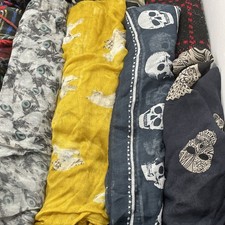 Lot Of 14 Scarves Different Styles Cats,skulls And More ,Modern  Vintage D 