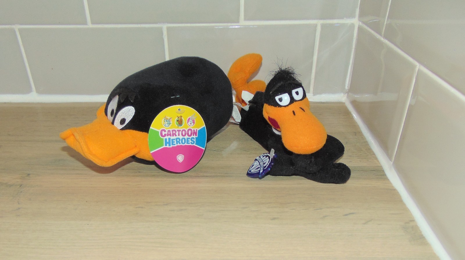Vintage 1998 Looney Tunes Daffy Duck Play By Play 7” + Fat Daffy Plush With Tags