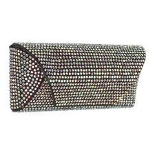 Bling Sunglass Case, 2.7"x6.5" PU Leather Eyeglasses Hard Shell, AB Color