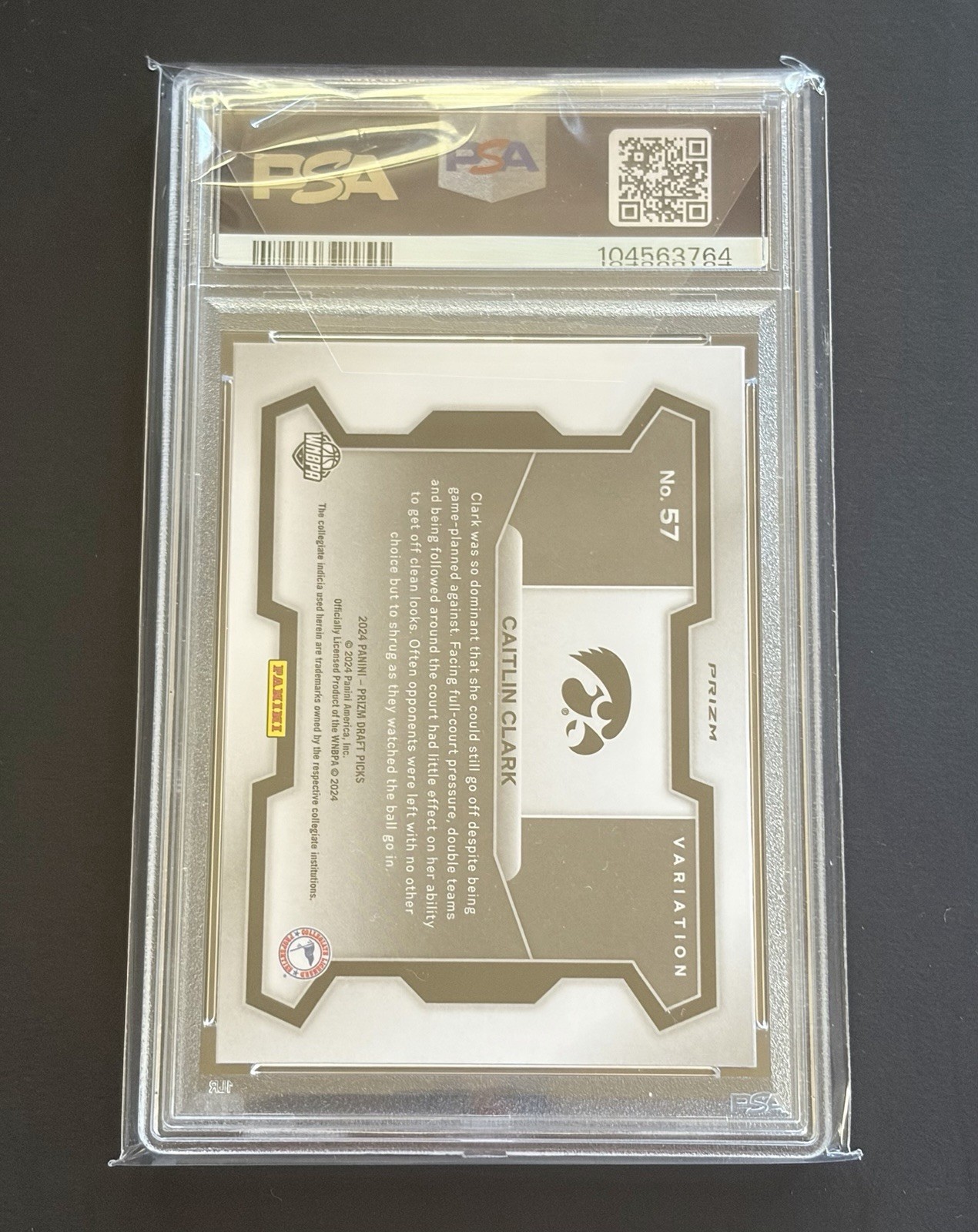 Panini 2024 Prizm Draft Picks Caitlin Clark #57 Silver Prizm RC PSA 9 view 4