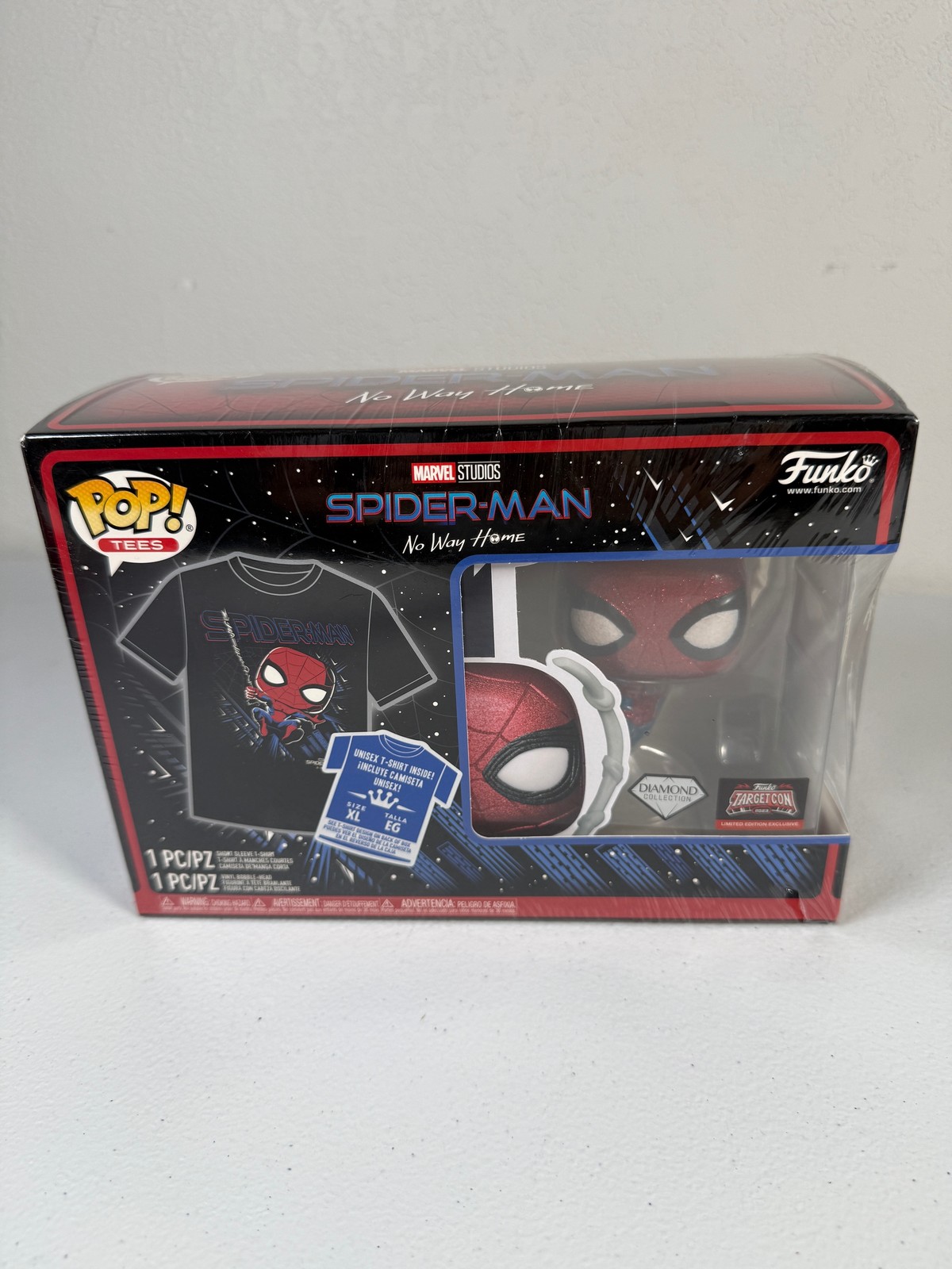 Target Red Box Funko Pop Tees Spider-Man No Way Home Diamond Target Con Exclusive XL ...