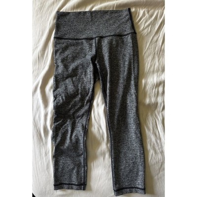 Lululemon Womens Size 6 Leggings Heathered Gray Black High Rise Yoga Pants