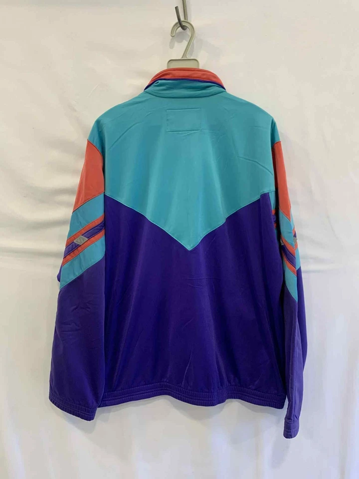 Chaqueta De Colección Diadora Track Multicolor Púrpura Verde Azulado Rojo Años 90 Retro Para Hombre Talla L/XL #89 Foto 2 de 4