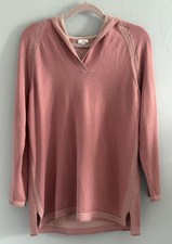 J Jill Hoodie Womens MP Drose Pink Lightweight Pullover Long Sleeve Cotton Blend