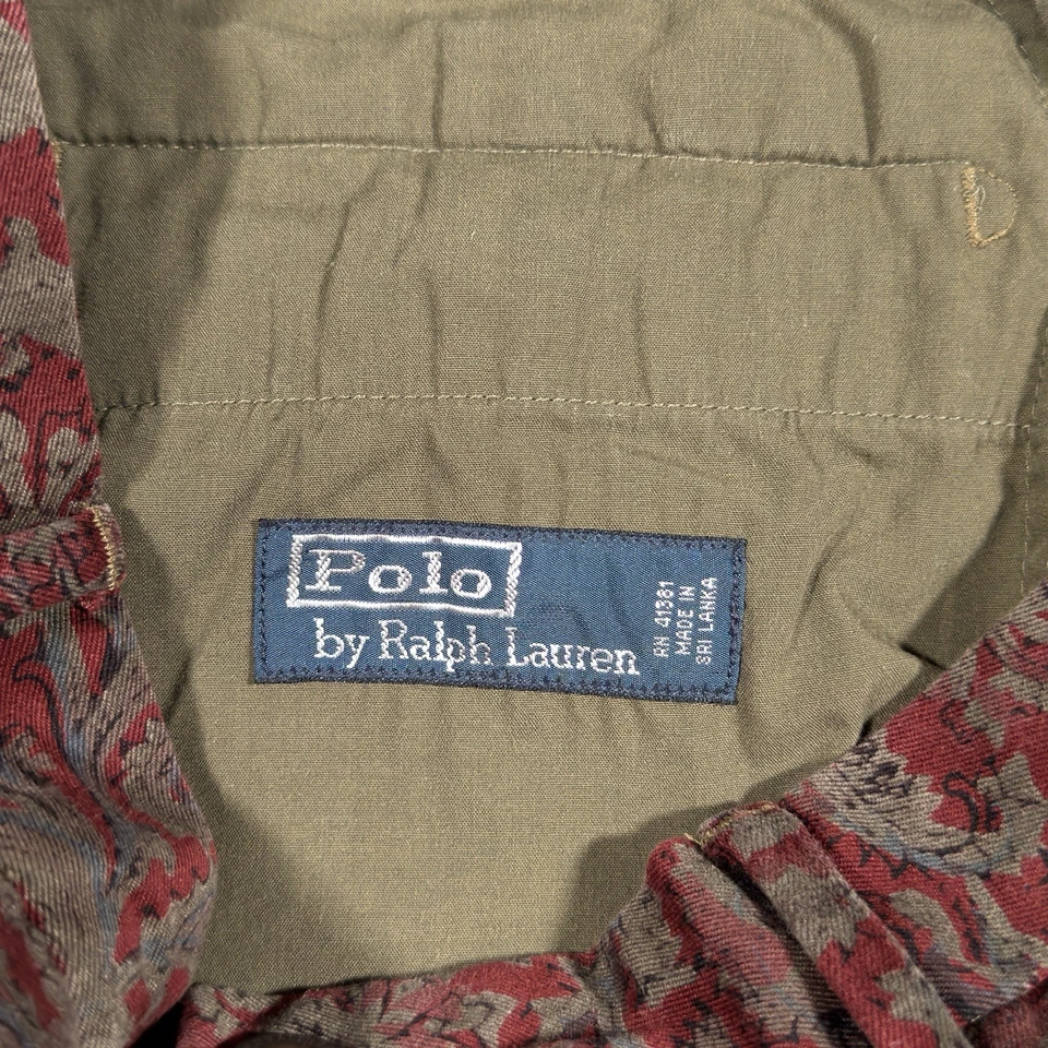 Polo Ralph Lauren Shorts Mens 32 Red Paisley Bandana Classic Fit Chino Vintage - Image 3 of 4