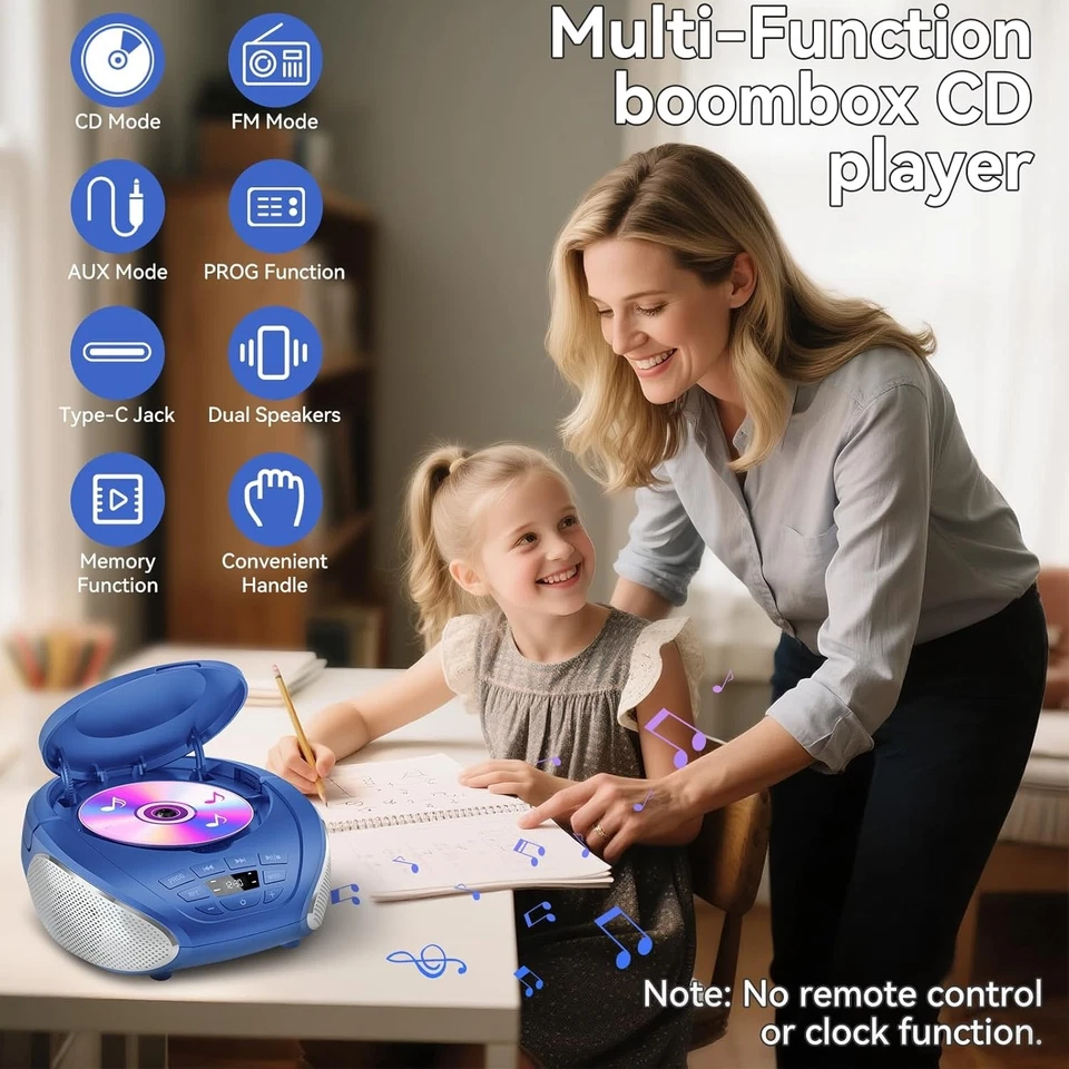 Einfache Bedienung Boombox CD-Player mit AUX –  für Senioren und Kinder - Bild 4 von 4