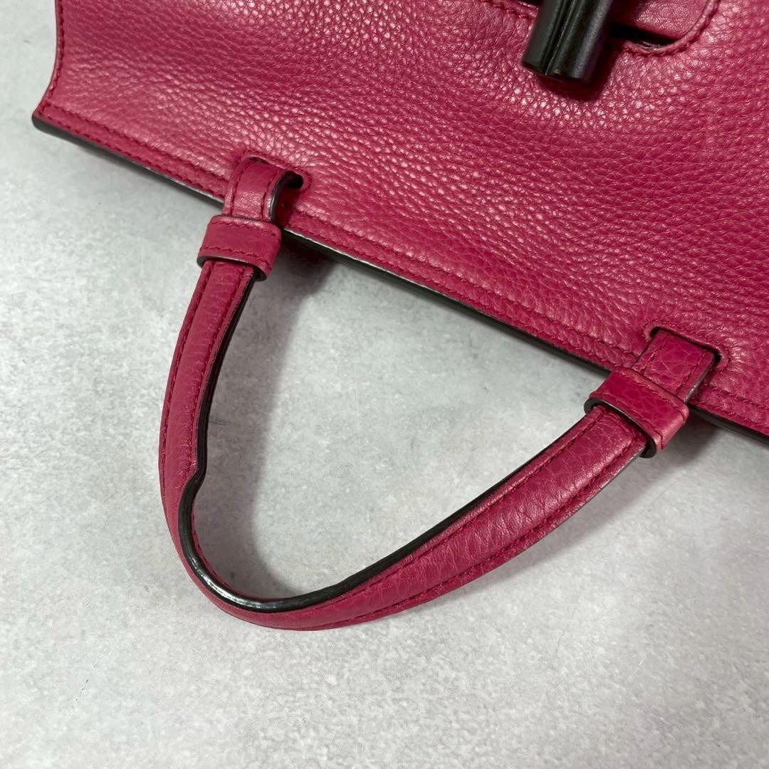 GUCCI 392013 525040 Bamboo Shoulder Handbag Leather Red Vintage Logo From Japan thumbnail 19