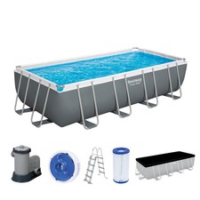 Swimming Pool Stahlrahmen Komplett-Set mit Filterpumpe 549 x 274 x 122 cm