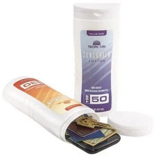 GoPong Sunscreen Diversion Safe Bottles 2-Pack Stash Safely Hides Your Valuables