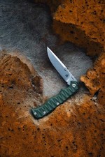 TOPS Tex Creek Folding Knife 3.13" Bohler M390 Steel Blade OD Green G10 Handle