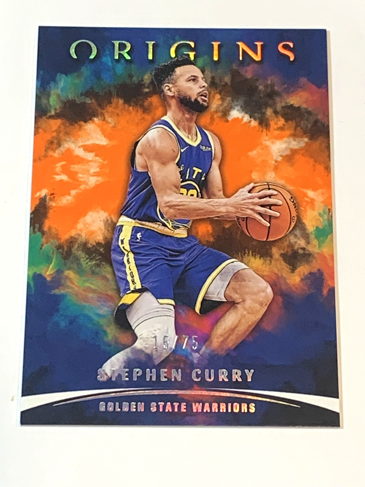 Stephen Curry, Golden State Warriors, 2021 Panini Origins Orange #15/75, Card#30
