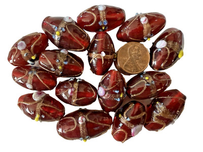 15 Translucent Ruby Red Wedding Cake Beads