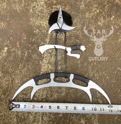 Handmade Klingon Bat leth & Mek leth Mini Display Set | Metal Wall Hanging
