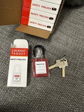10 x 38mm Nylon Lockout Tagout Isolation Safety Padlock Outdoor Red With 2 Keys