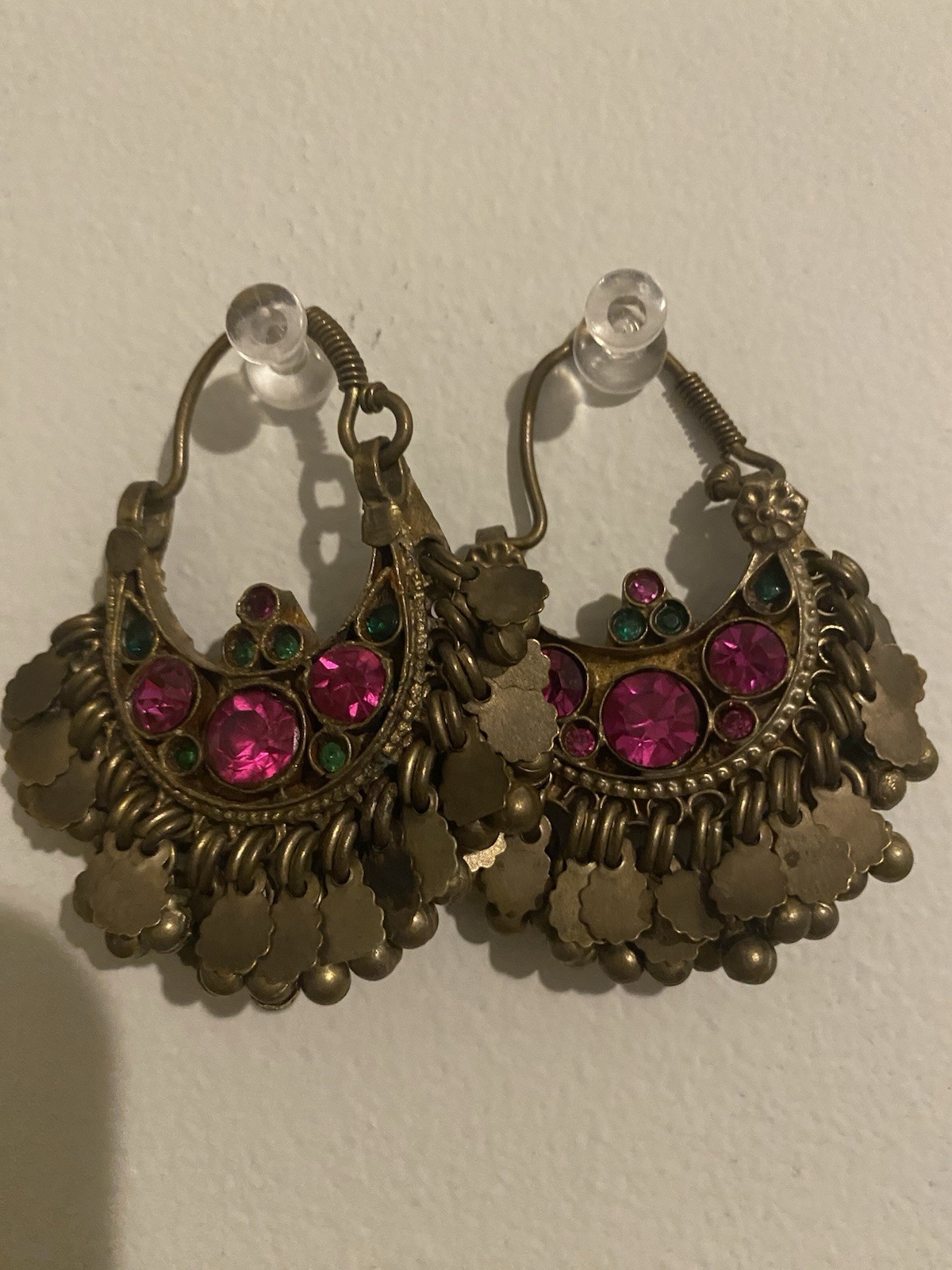 Ethnic Middle Eastern Brass Dangle Drop Earrings … - image 2