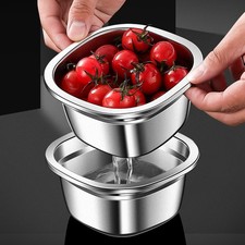 Passoire en acier inoxydable design double couche passoire microporeuse contenu