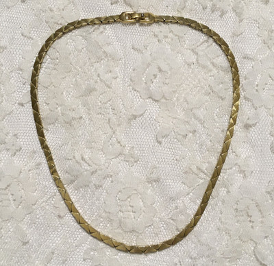 Vintage Monet Chain Necklace Gold tone High Collar Style Minimalist Statement