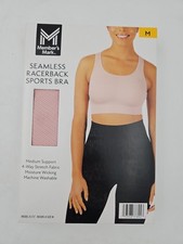 Member's Mark Women's Seamless Racerback Medium Support Sports Bra Pink