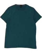 HUGO BOSS Mens Regular Fit T-Shirt Top Medium Blue Cotton DI52