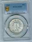 PCGS MS64 1945-P WALKING LIBERTY HALF DOLLAR--WHITE COIN