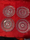 Set of 4 Vintage Anchor Hocking 6.0” Wexford Clear Glass Saucer Plates