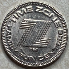 Time Zone Family Fun Centers Z Amusement Arcade Token T7595