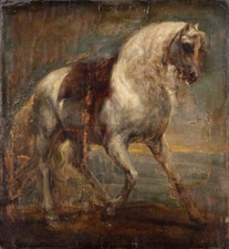 Anthony van Dyck - A Grey Horse Giclee Fine Art Print on Canvas Wall Decor 48"