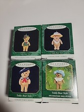 Hallmark Miniatures Teddy Bear Ornaments Lot 1997,98,99 And 2000