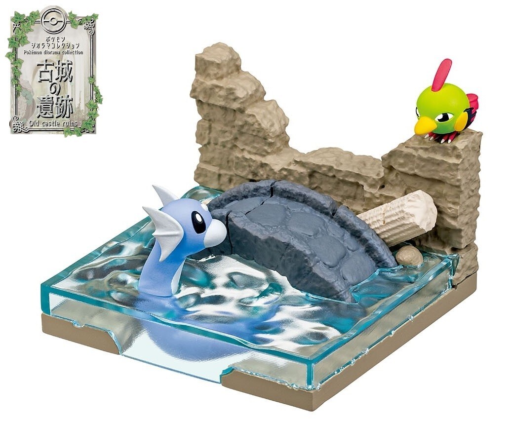 RE-MENT Pokemon Diorama Collection Old Castle Ruins Mini Figure 2 Dratini & Natu