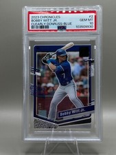 2023 Chronicles - Bobby Witt Jr. Clearly Donruss Blue #7/50 Jersey Number PSA 10