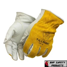Genuine Tillman 1414 Drivers Gloves Top Grain Pearl Cowhide Work Gloves (SM-2XL)