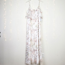 Show Me Your Mumu Caitlin Floral Ruffle Chiffon Maxi Dress Forever Vine NWT M