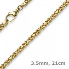 3,5mm Armband Armkette K&ouml;nigskette aus 585 Gold Gelbgold, 21cm, Herren